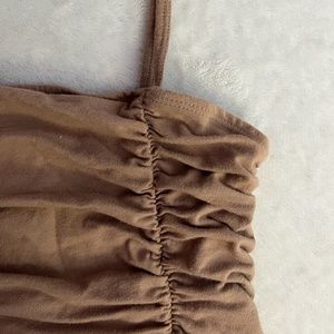 Hollister Brown Ruched Tank Top
